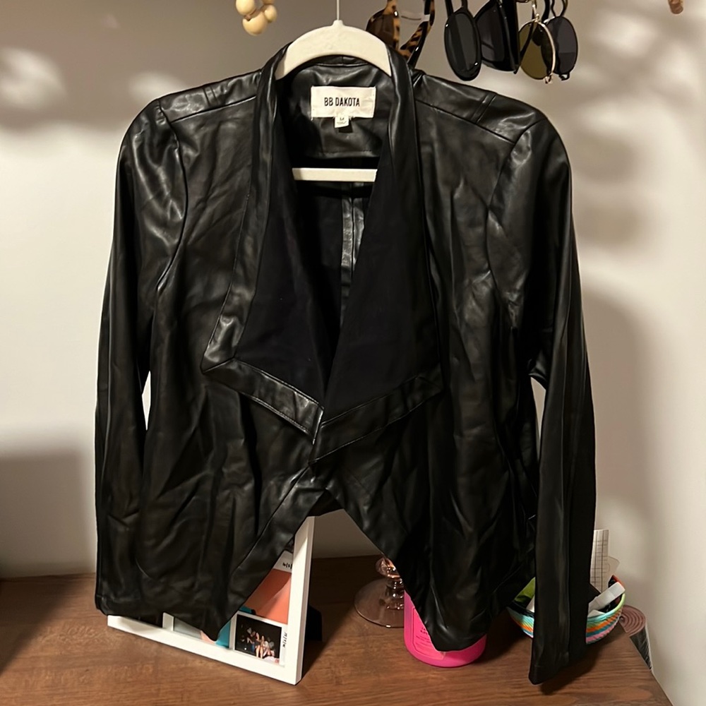 BB Dakota Pleather Jacket with Suede Lapels